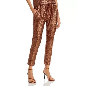 NWT Splendid Women's Oxford Sequin Bling Sweatpants Rose Gold Medium